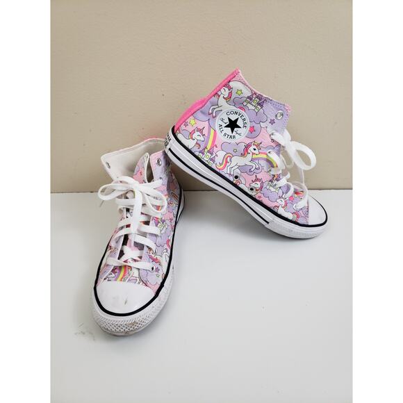 Converse All Star Chuck Taylor Unicorn Womens JR Size 5 Pink School Halloween - Picture 2 of 10